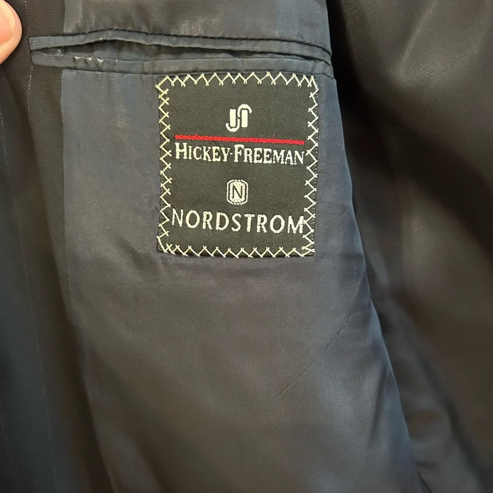 Hickey Freeman for‎ Nordstrom Black Pinstripe Men’s Blazer Suit Coat Wool 41L